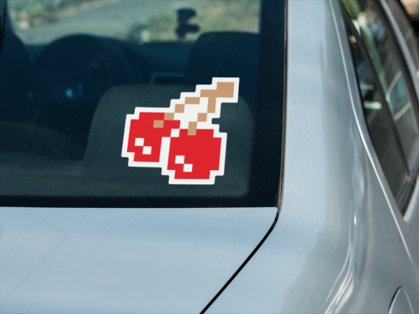 Pixelated Cherry Sticker - Image 3